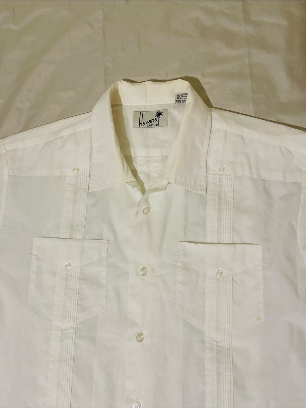 Havana Guy Co. White Men’s Guayabera Button-Down Shirt